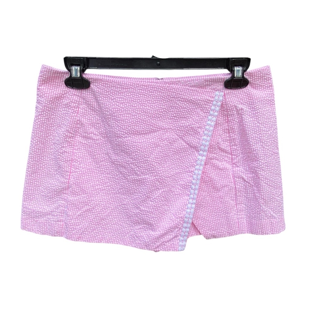 Lilly Pulitzer Izzy Skort Womens Size 4 Pink White Stripes Seersucker - Picture 1 of 8